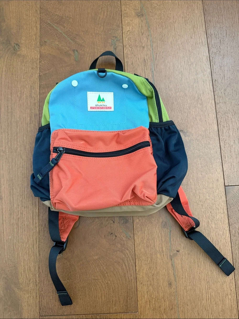 Colorblock Kids Backpack in Coral, Teal & Navy